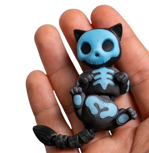 Figura Articulada - Gato Esqueleto AZUL-0