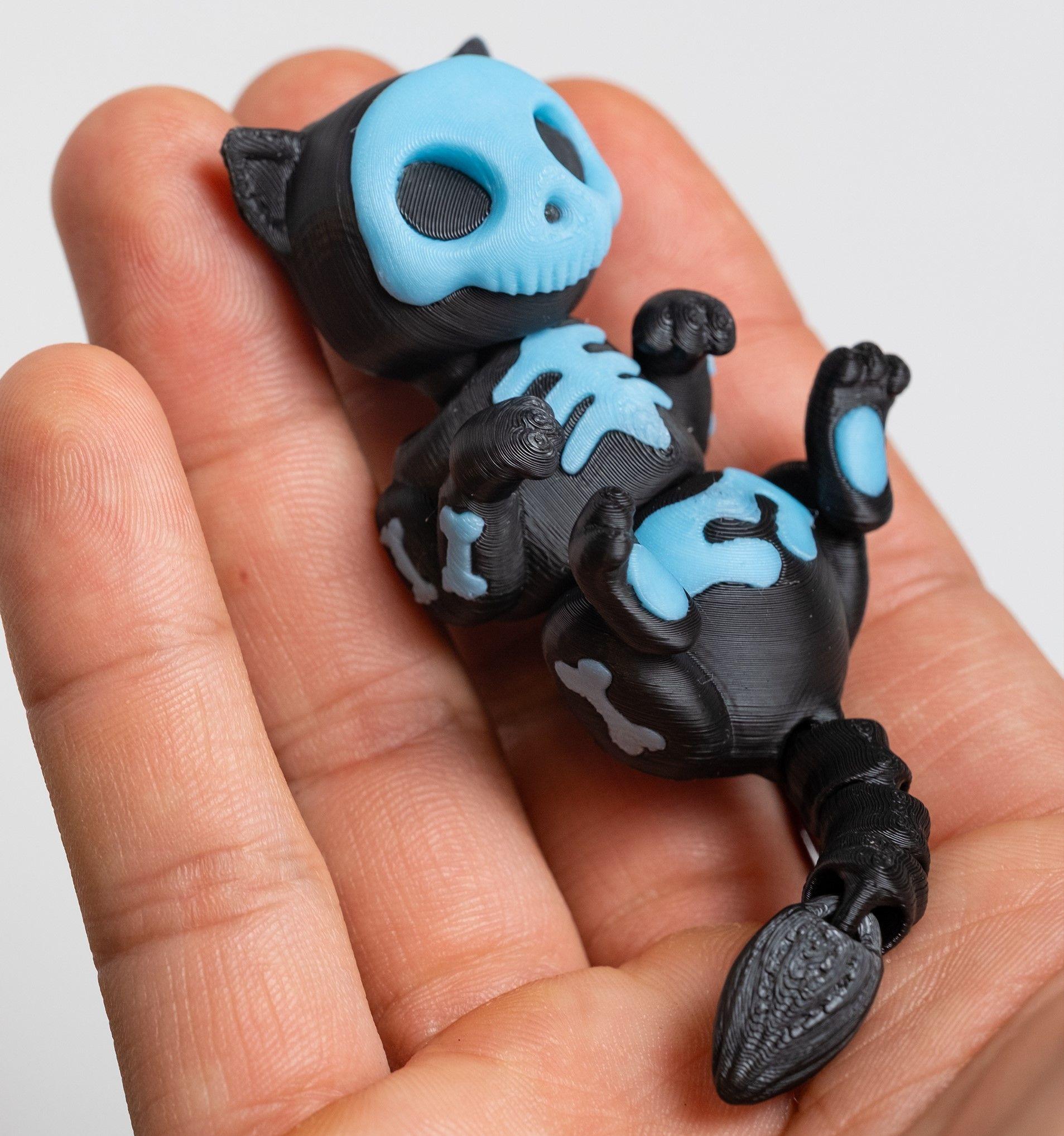 Figura Articulada - Gato Esqueleto AZUL-3