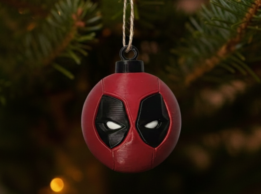 Adorno para el Árbol de Navidad- Bola de Deadpool -3