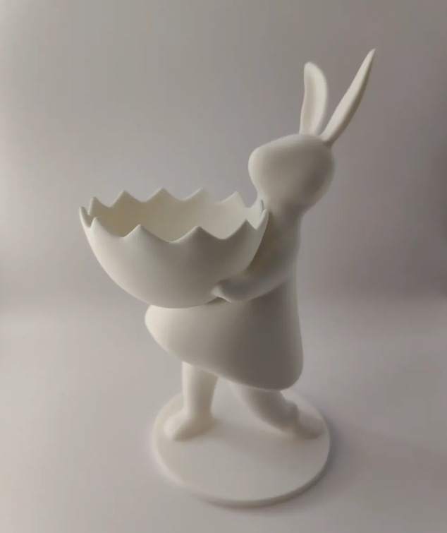 Figura conejo de pascua con tazón para huevos-4