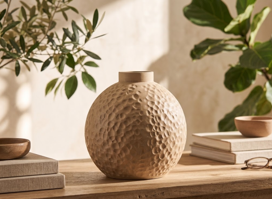 Jarrón Redondo Decorativo 15 Cm Moderno Para Hogar-4