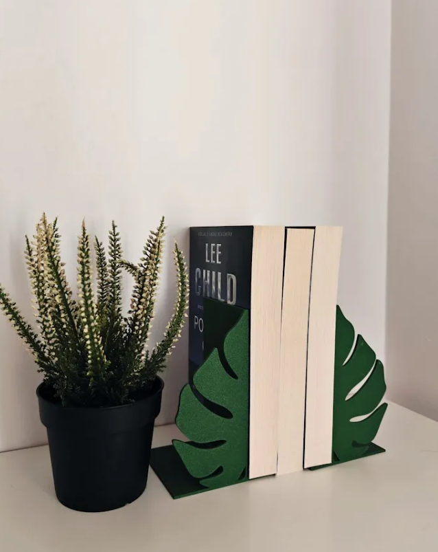 Decoración  Sujeta Libros - Hojas de Monstera-2