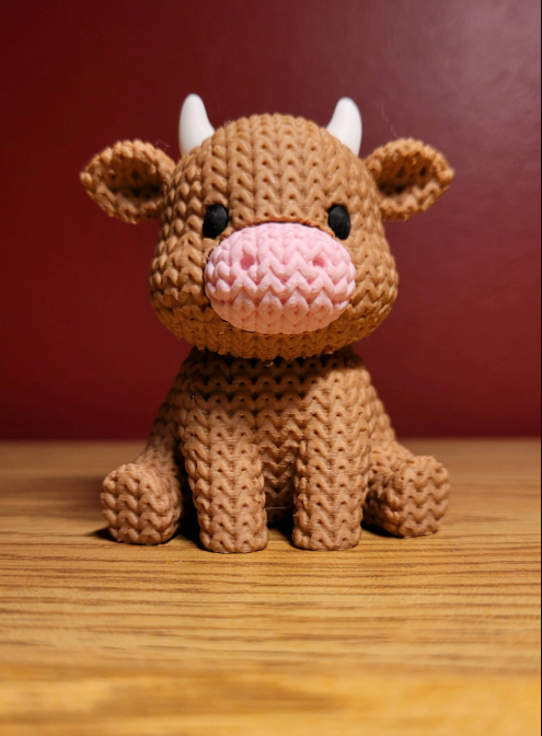 Mini figura - Vaca estilo tejido-2