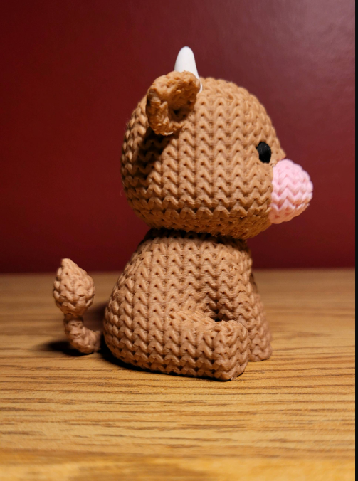 Mini figura - Vaca estilo tejido-3