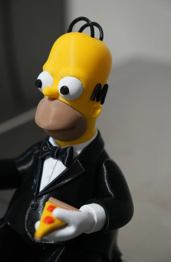 Figura decorativa Homero con pizza y cerveza-4