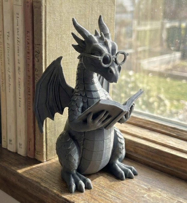 Escultura Decorativa- Dragón Lector -2