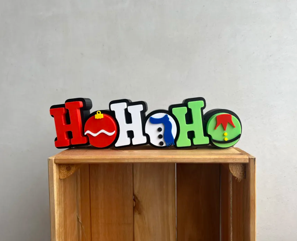 Adornos - Letrero Navideño Ho Ho Ho Diseño 2-2