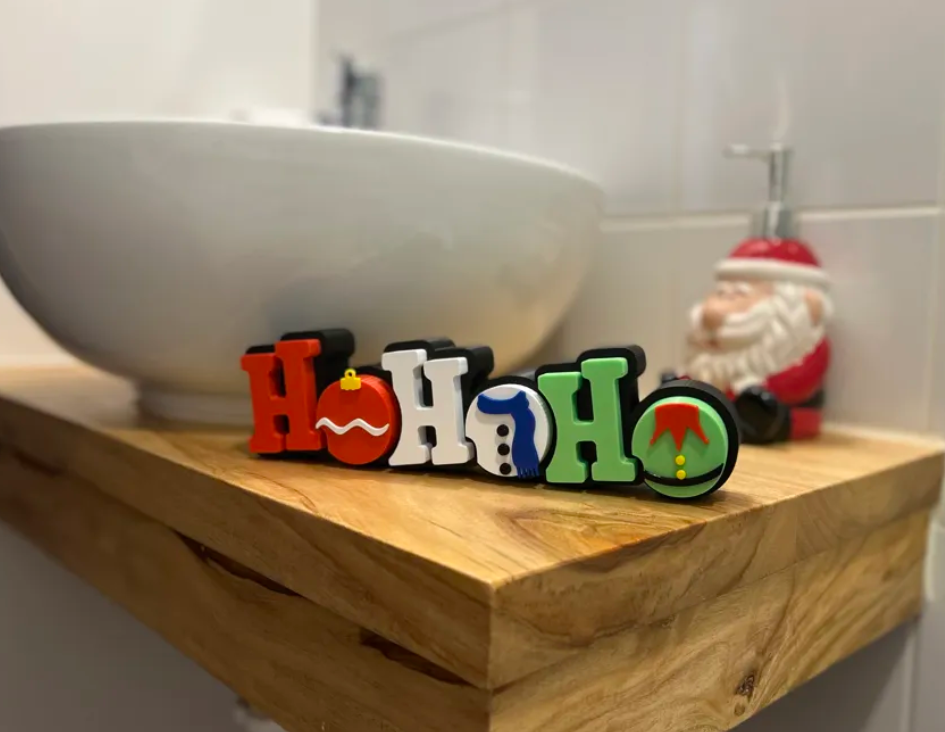Adornos - Letrero Navideño Ho Ho Ho Diseño 2-3