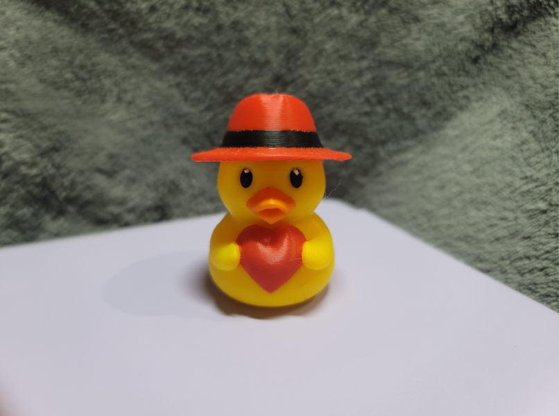 Pato con sombrero sujetando un corazón-1