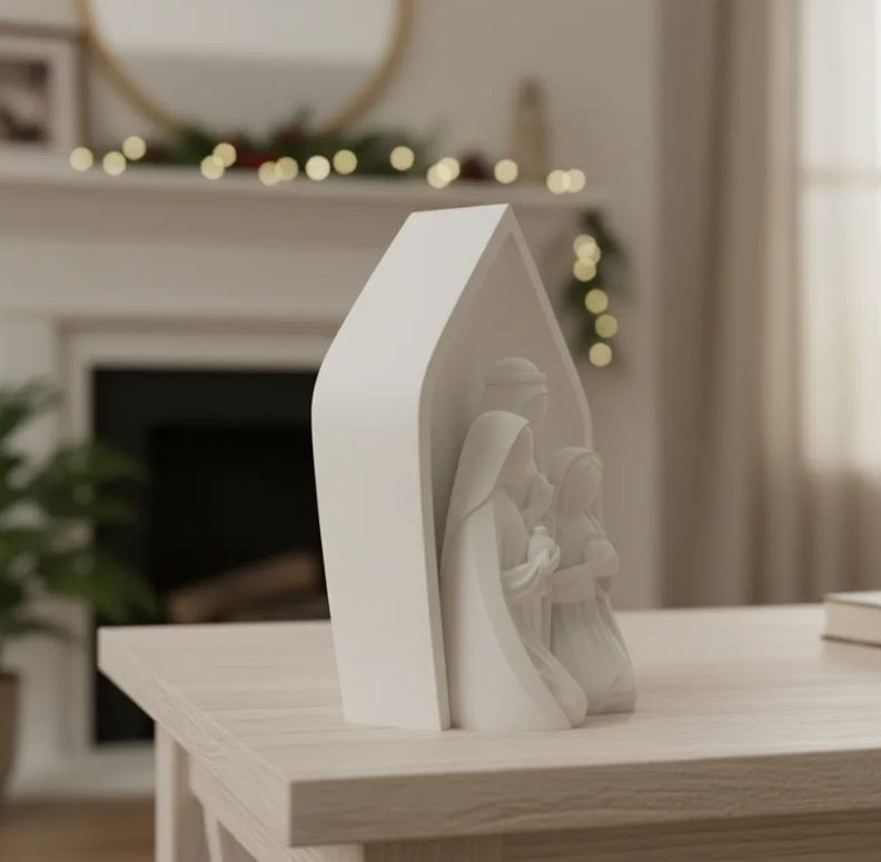Adorno navidad - Pesebre sereno minimalista-2