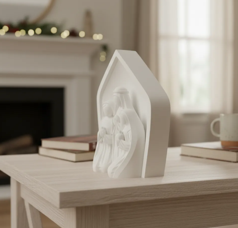 Adorno navidad - Pesebre sereno minimalista-3