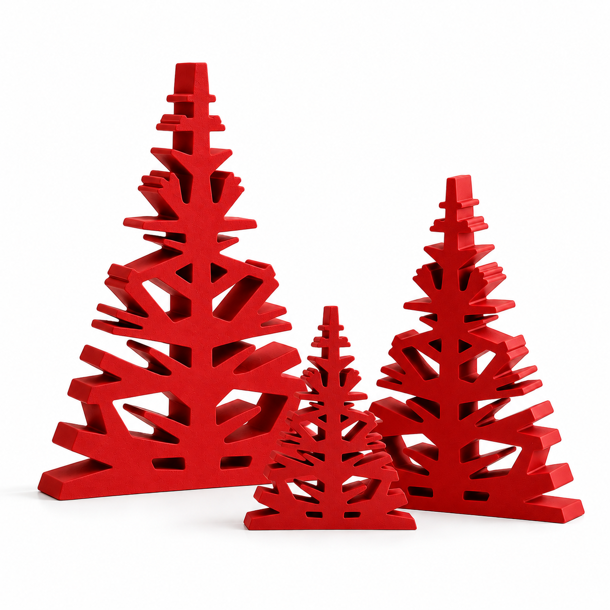 Set 3 rboles Navide os Geometricos 3D para Decorar-0