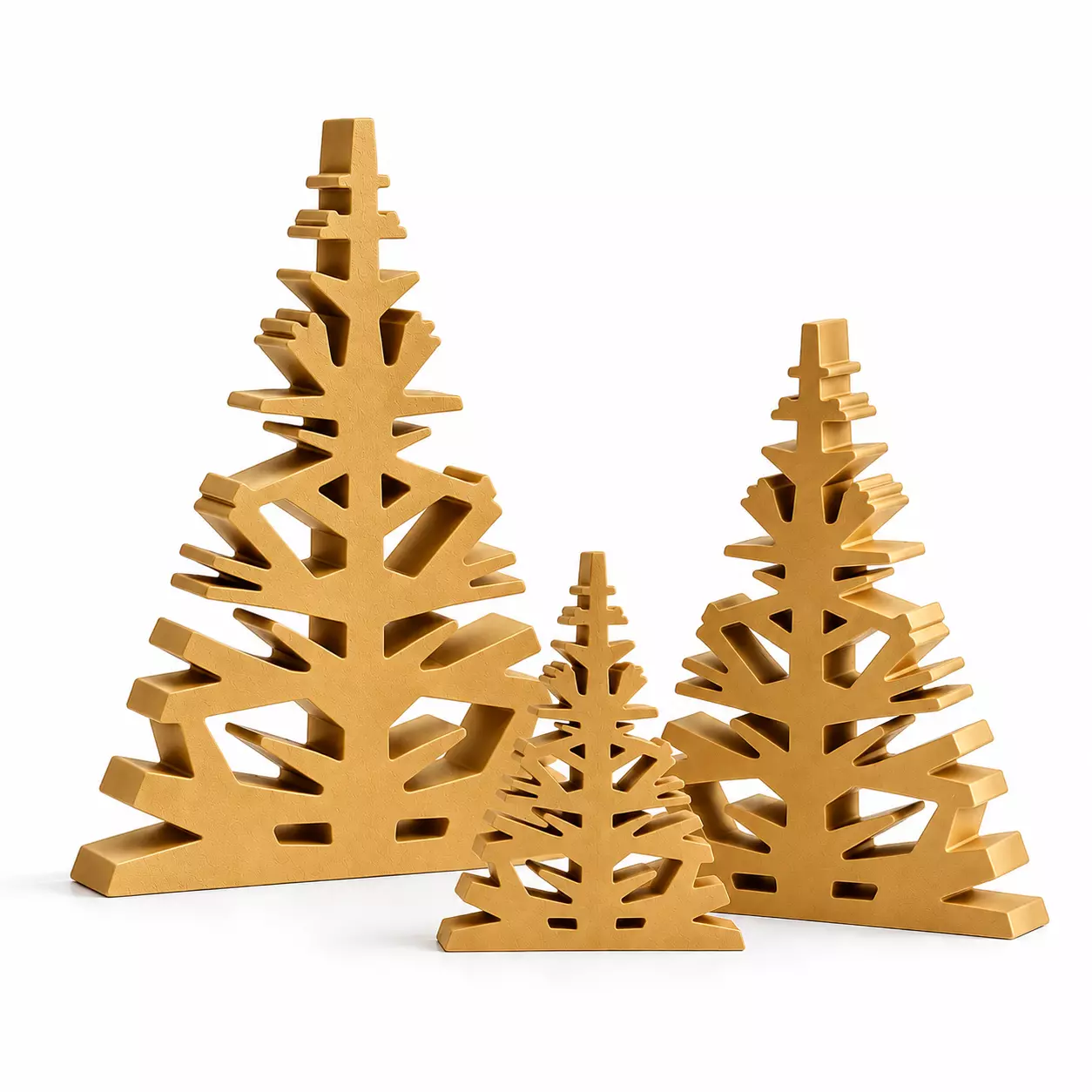 Set 3 rboles Navide os Geometricos 3D para Decorar-0