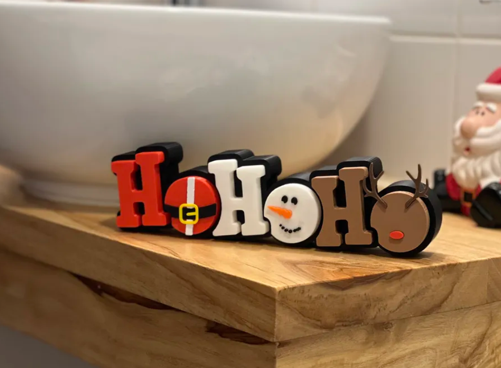 Adornos - Letrero Navideño Ho Ho Ho Diseño 1-2