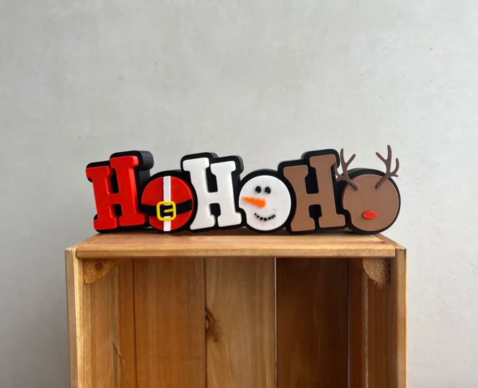Adornos - Letrero Navideño Ho Ho Ho Diseño 1-3