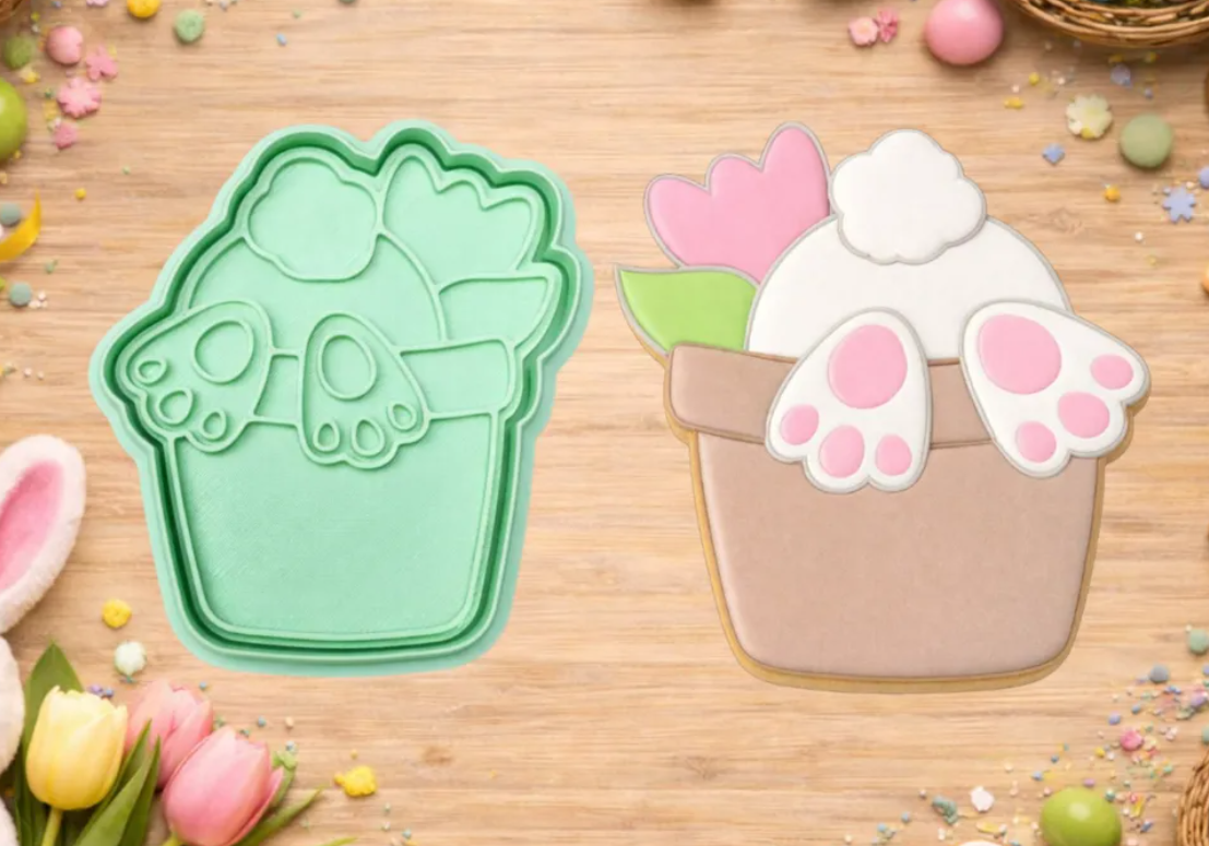 Cortador de galletas - Maceta de conejo de pascua-2