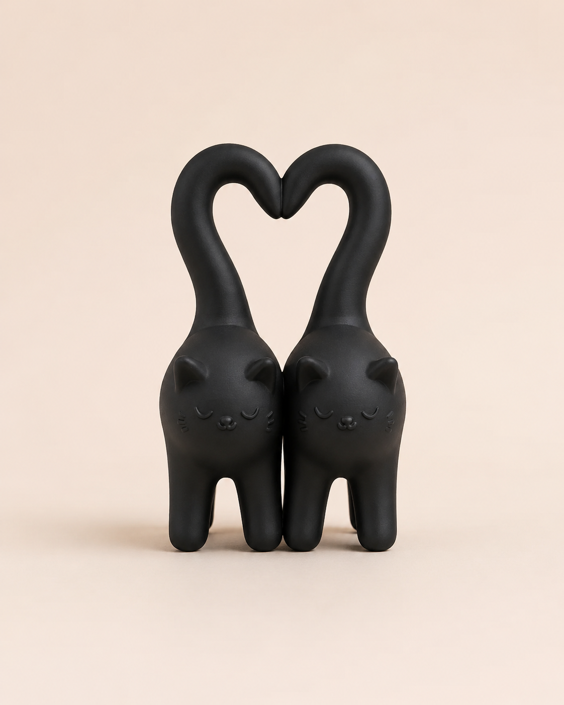 Figura Decorativa Gatitos Con Cola Coraz n-1