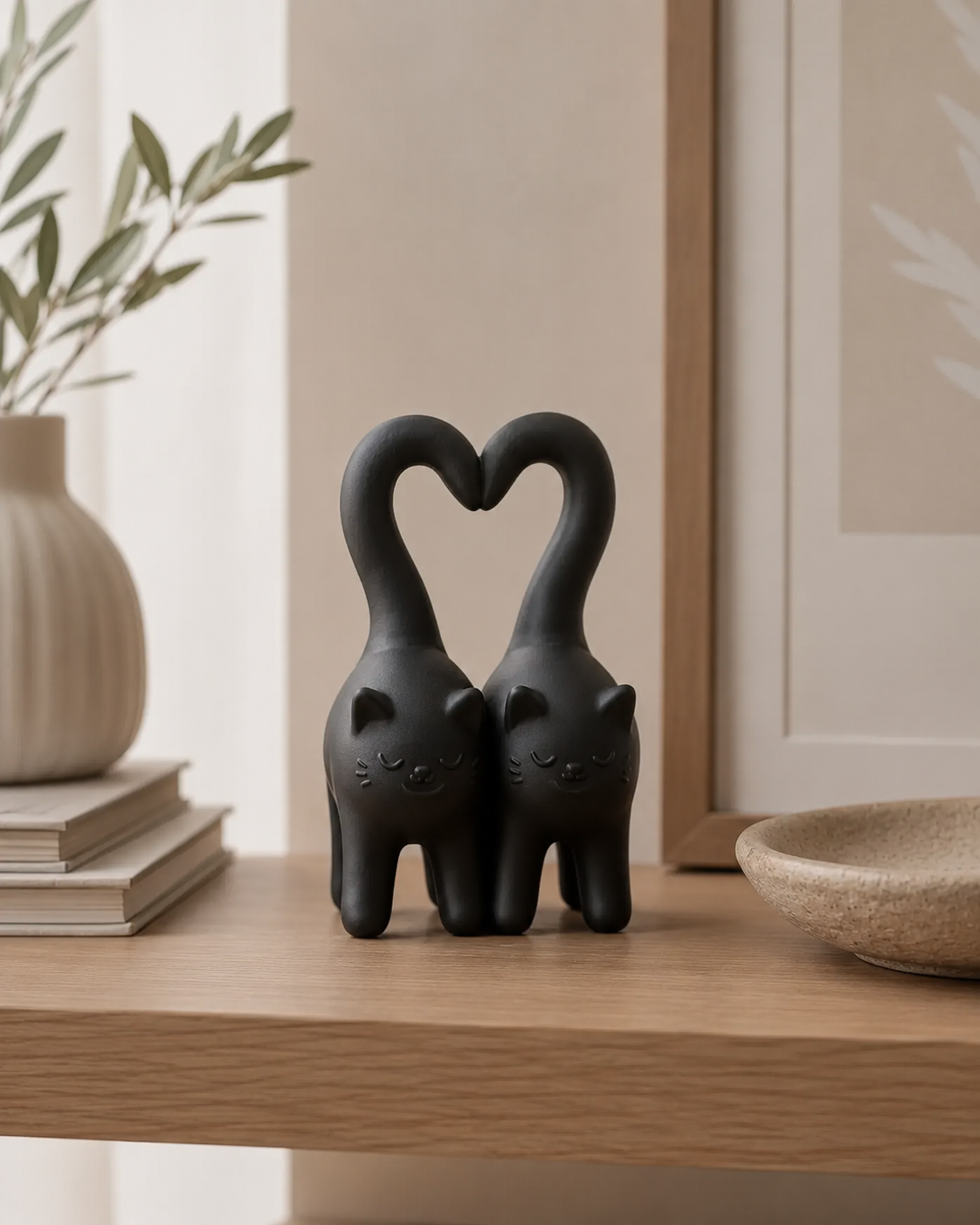 Figura Decorativa Gatitos Con Cola Coraz n-5