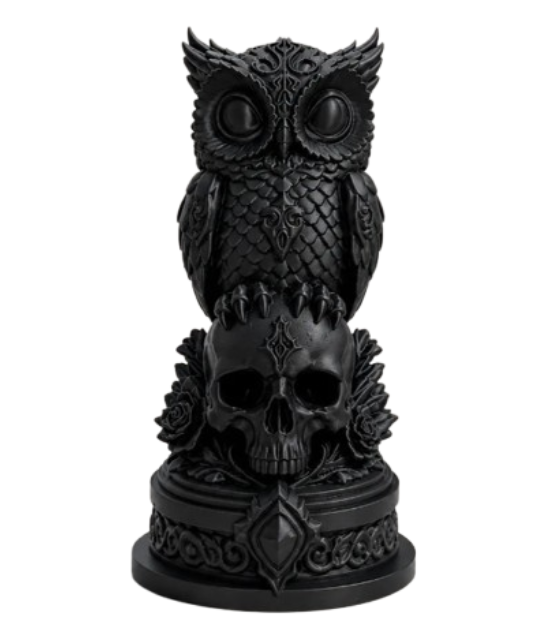 Escultura Elegante Prints Patro- Búho Necro-1
