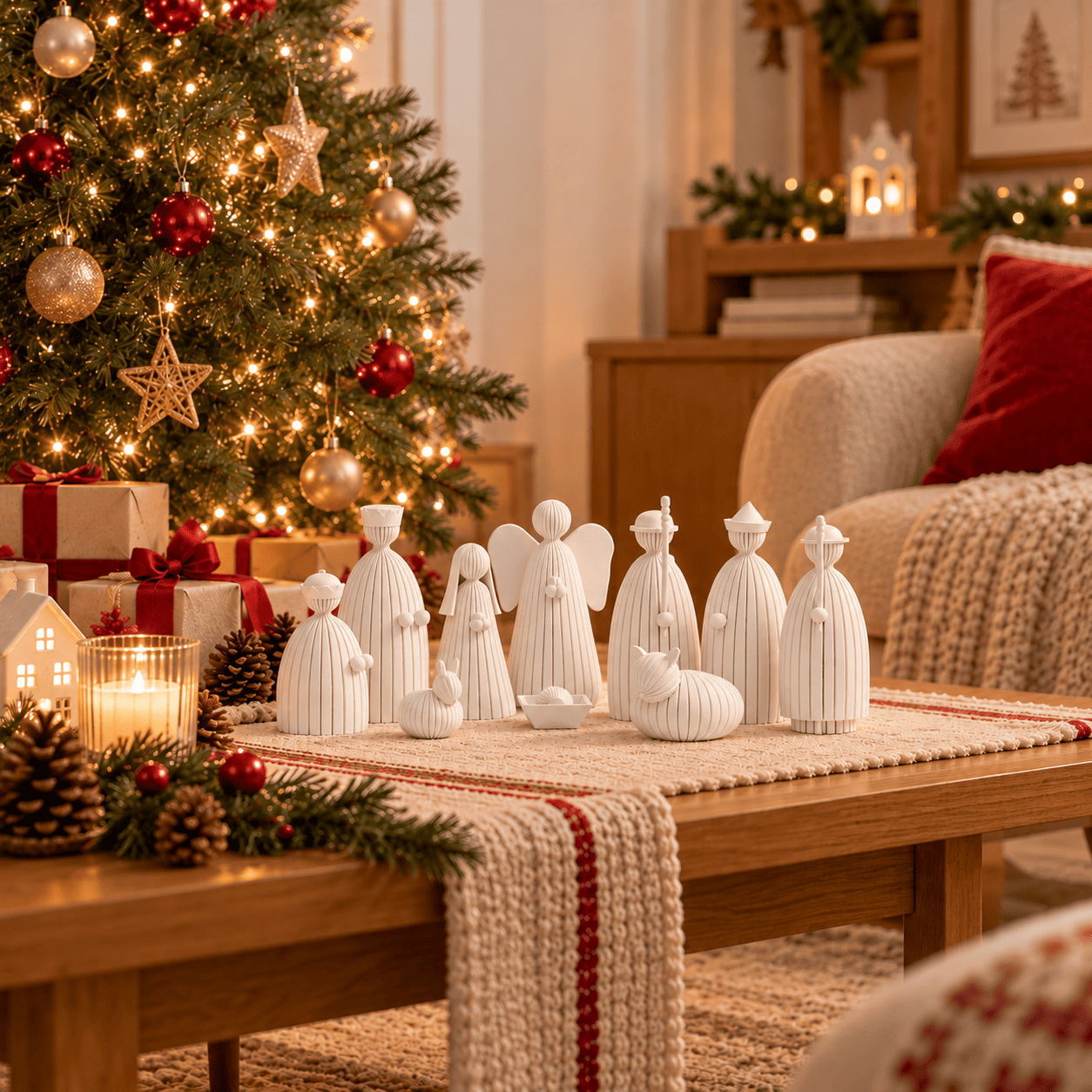 Pesebre Navide o 3D Minimalista Set Decorativo-1
