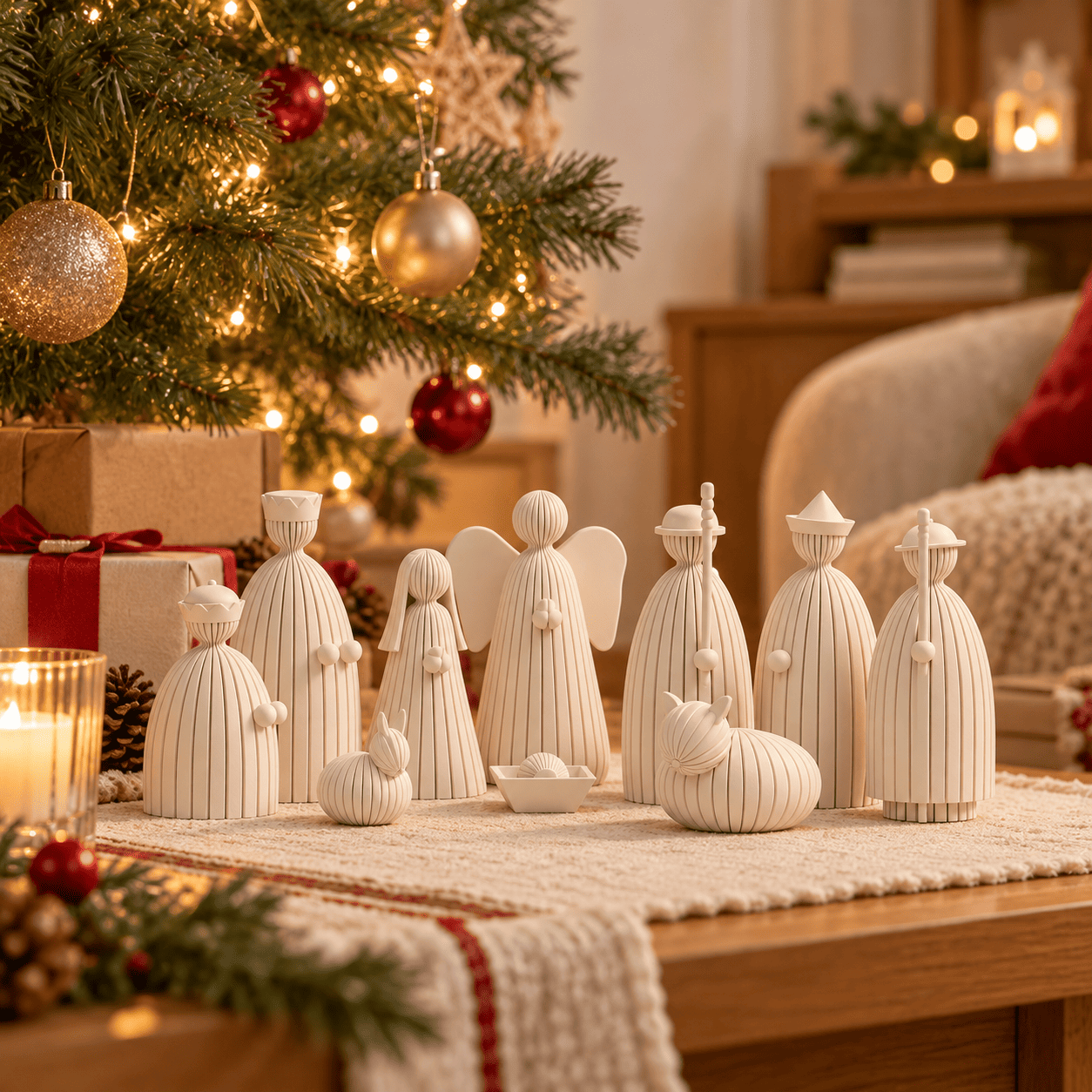 Pesebre Navide o 3D Minimalista Set Decorativo-2