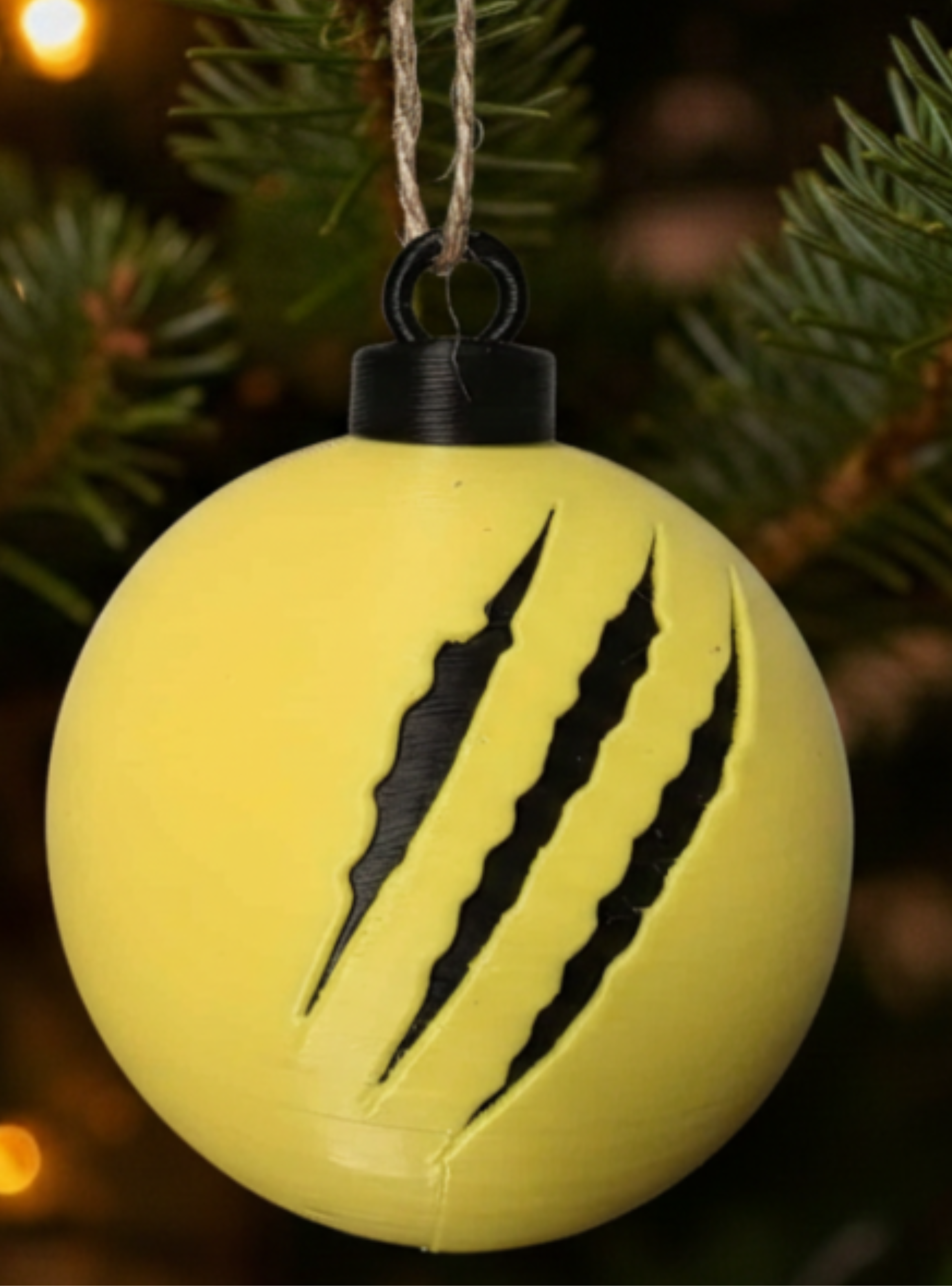Bola de Navidad con arañazos de Wolverine -3