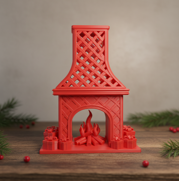 Decoración de Chimenea Navideña-0