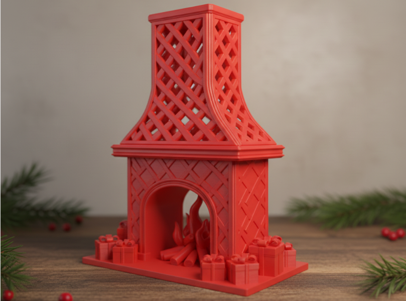 Decoración de Chimenea Navideña-2