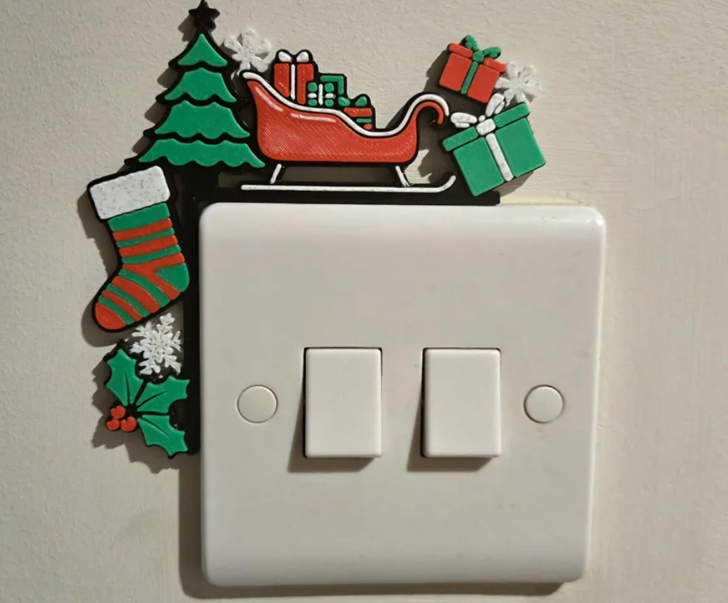 Adorno para interruptor - Trineo Santa-1
