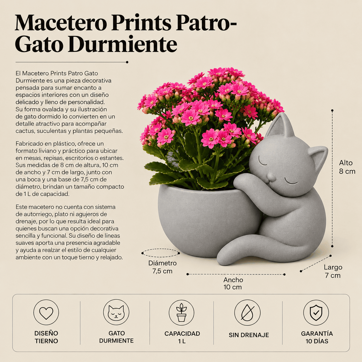 Macetero Prints Patro- Gato Durmiente-3