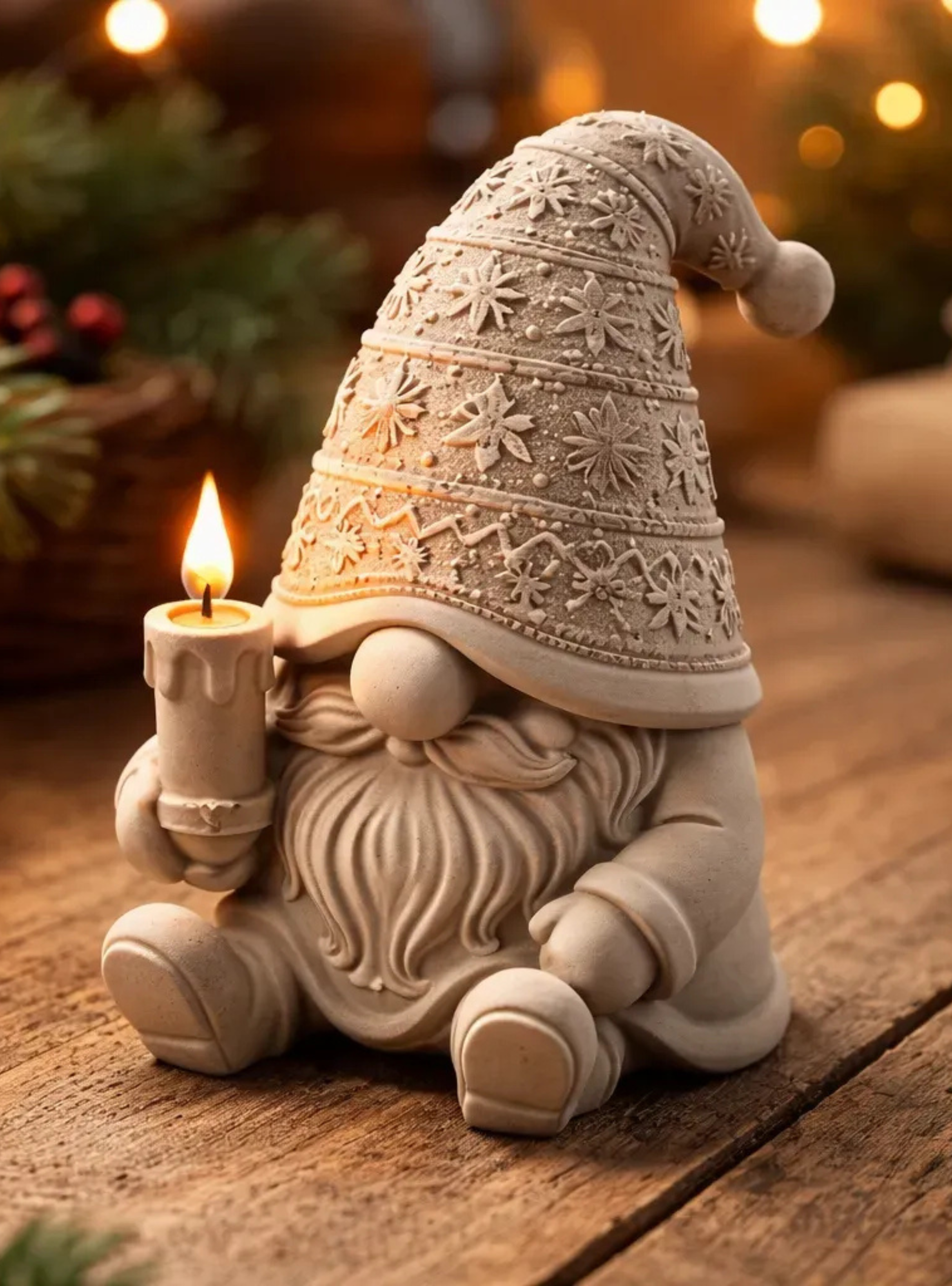 Adorno Navideño- Gnomo Vela de Navidad-4