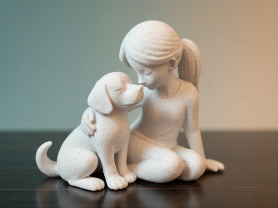 Escultura Decorativa- Lazo de Niña y Perro-2