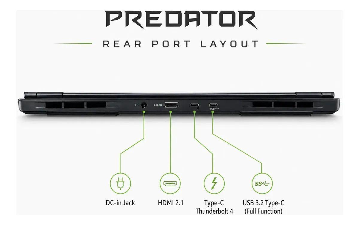 Notebook Gamer Acer Predator Helios Neo AI 16S RTX 5070 Ti 32GB 1 TB 16 OLED 240Hz Intel Ultra 9-4