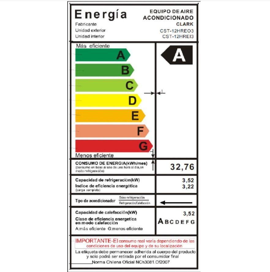 Aire Acondicionado Clark frio - calor Split Muro 12000btu  INVERTER - WIFI-3