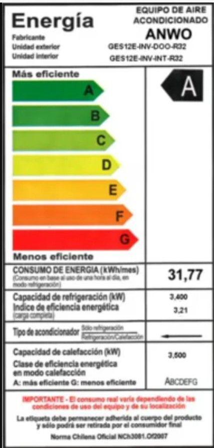 Aire acondicionado Split Muro Anwo 12000 Btu Inverter-3