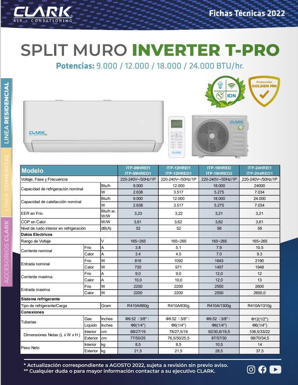 Aire acondicionado 18000 btu Clark TPRO INVERTER-5