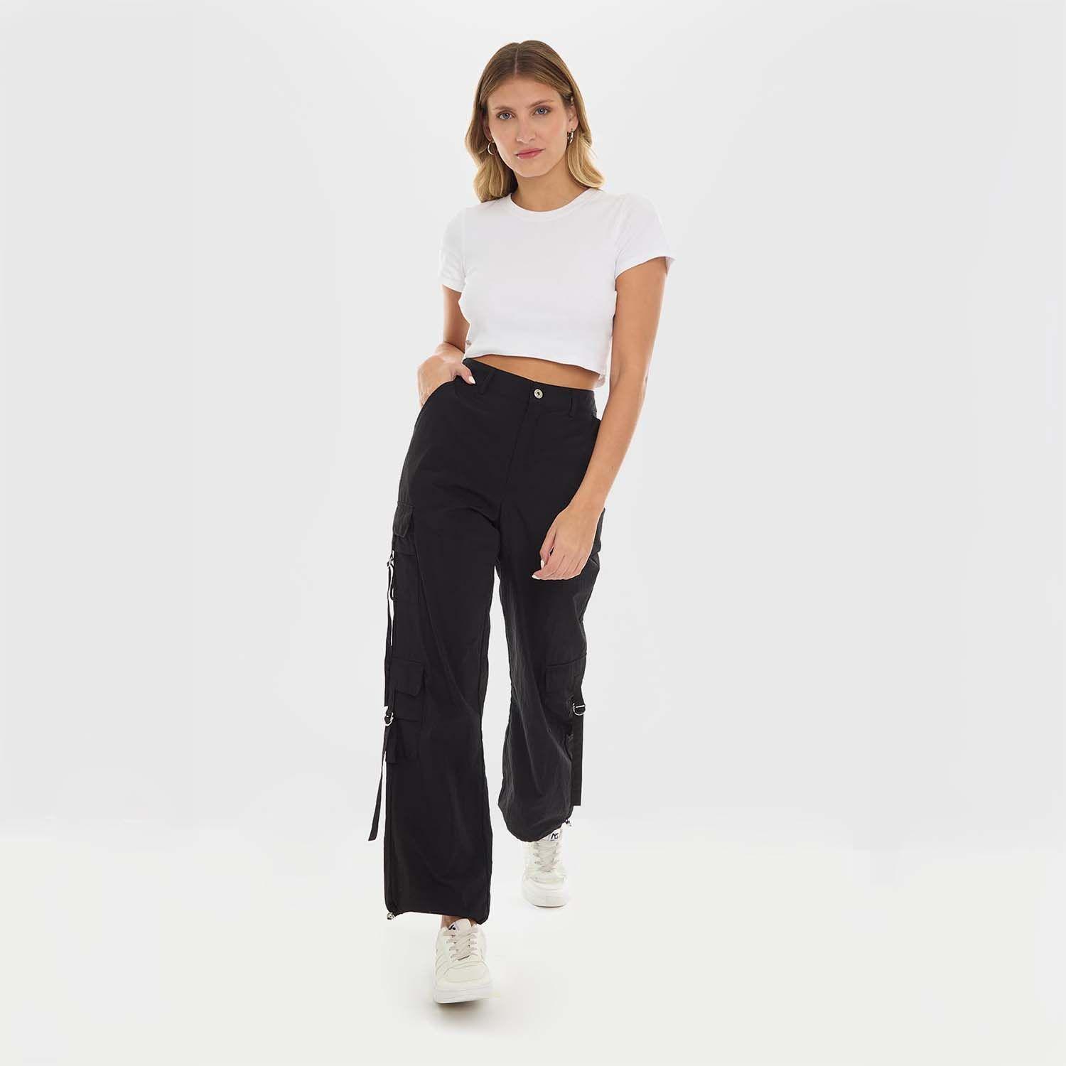Pantalón Mujer Parachute Negro Fashion's Park-3