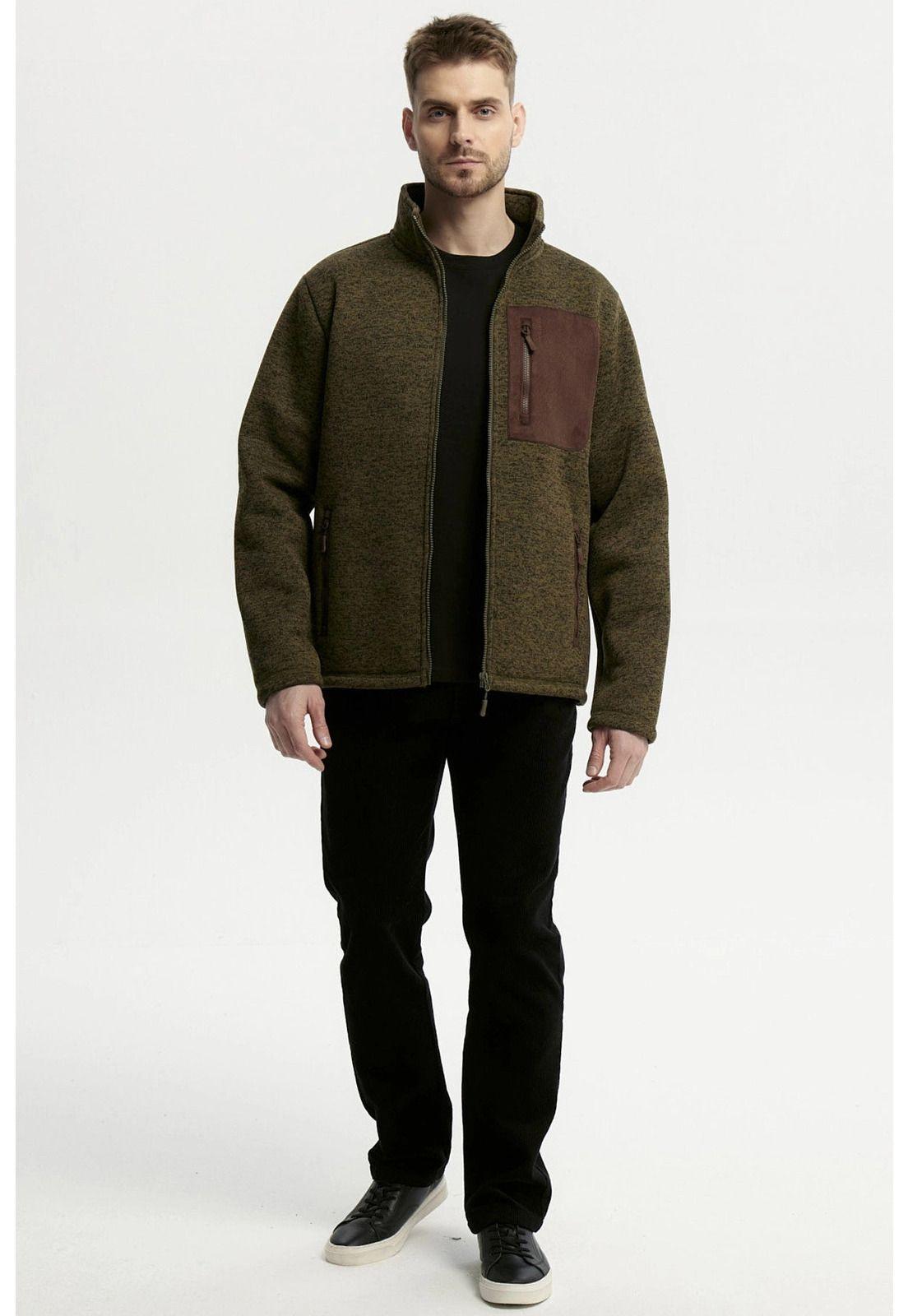 Polar Hombre Slim Cuello Con Cierre Verde-3