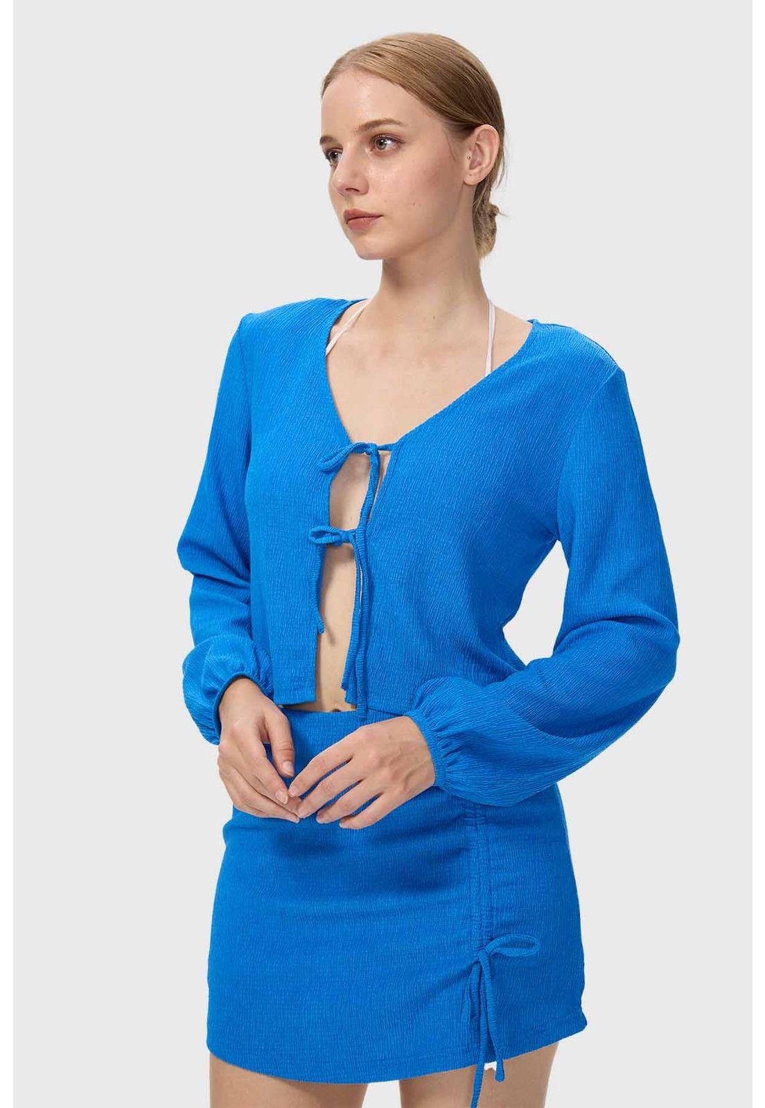 Polera Mujer Malla Azul-1