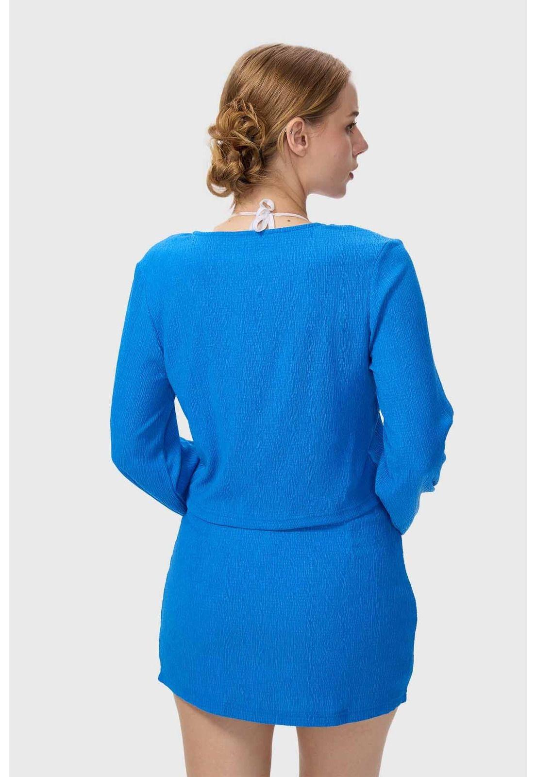 Polera Mujer Malla Azul-2