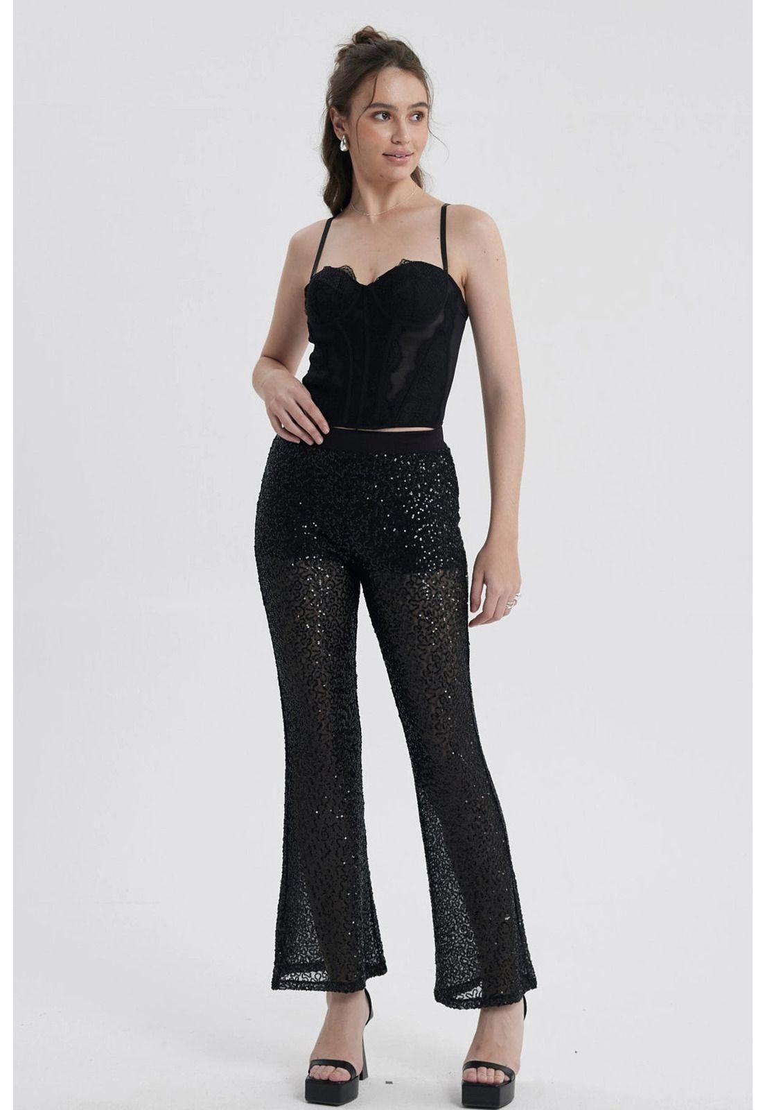Blusa Mujer Corset Encaje Negro-3