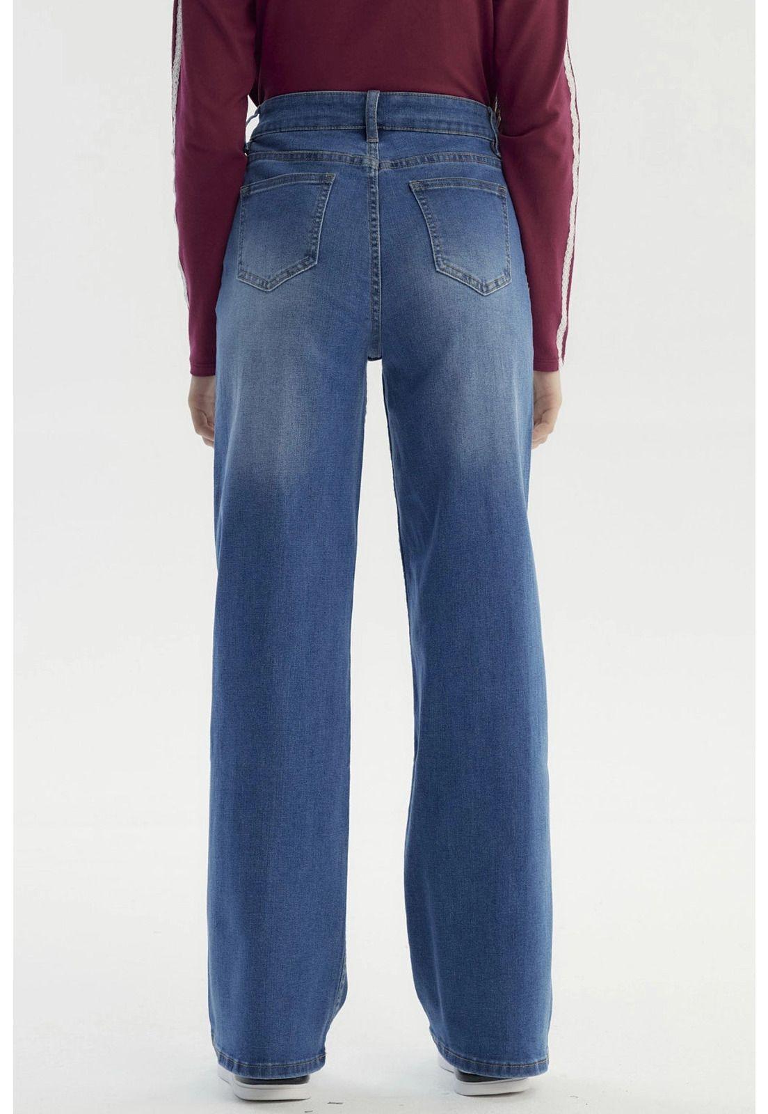 Jeans Niña Wide Leg Azul - Vl-2