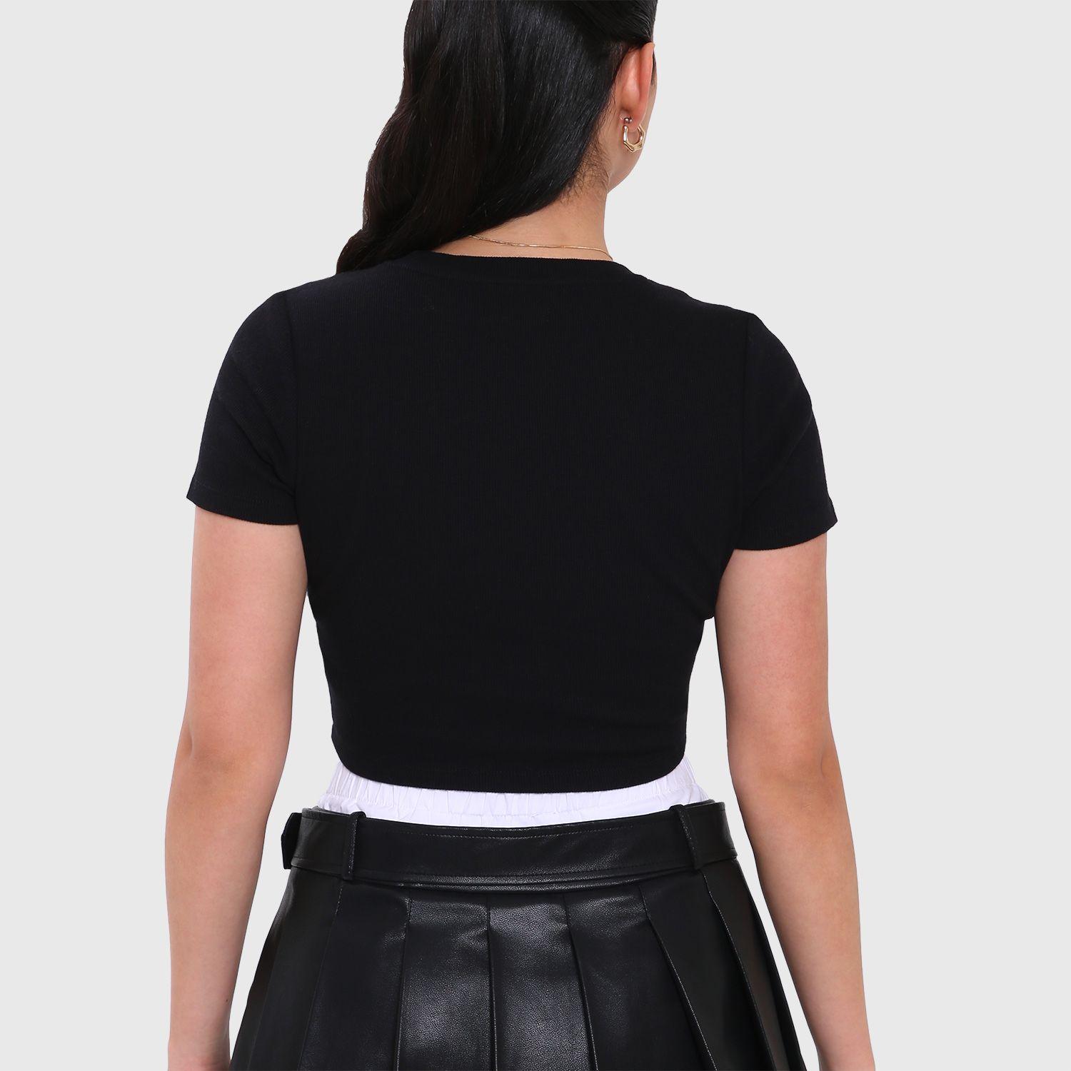 Polera Mujer Cropped Negro Fashion's Park-2