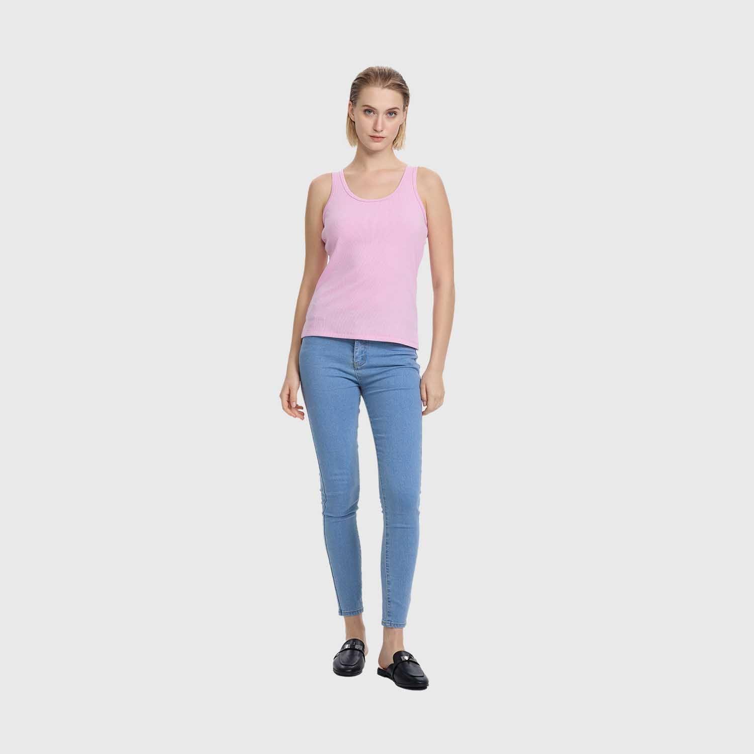 Polera Mujer Pabilo Rib Lisa Rosado Fashion's Park-3