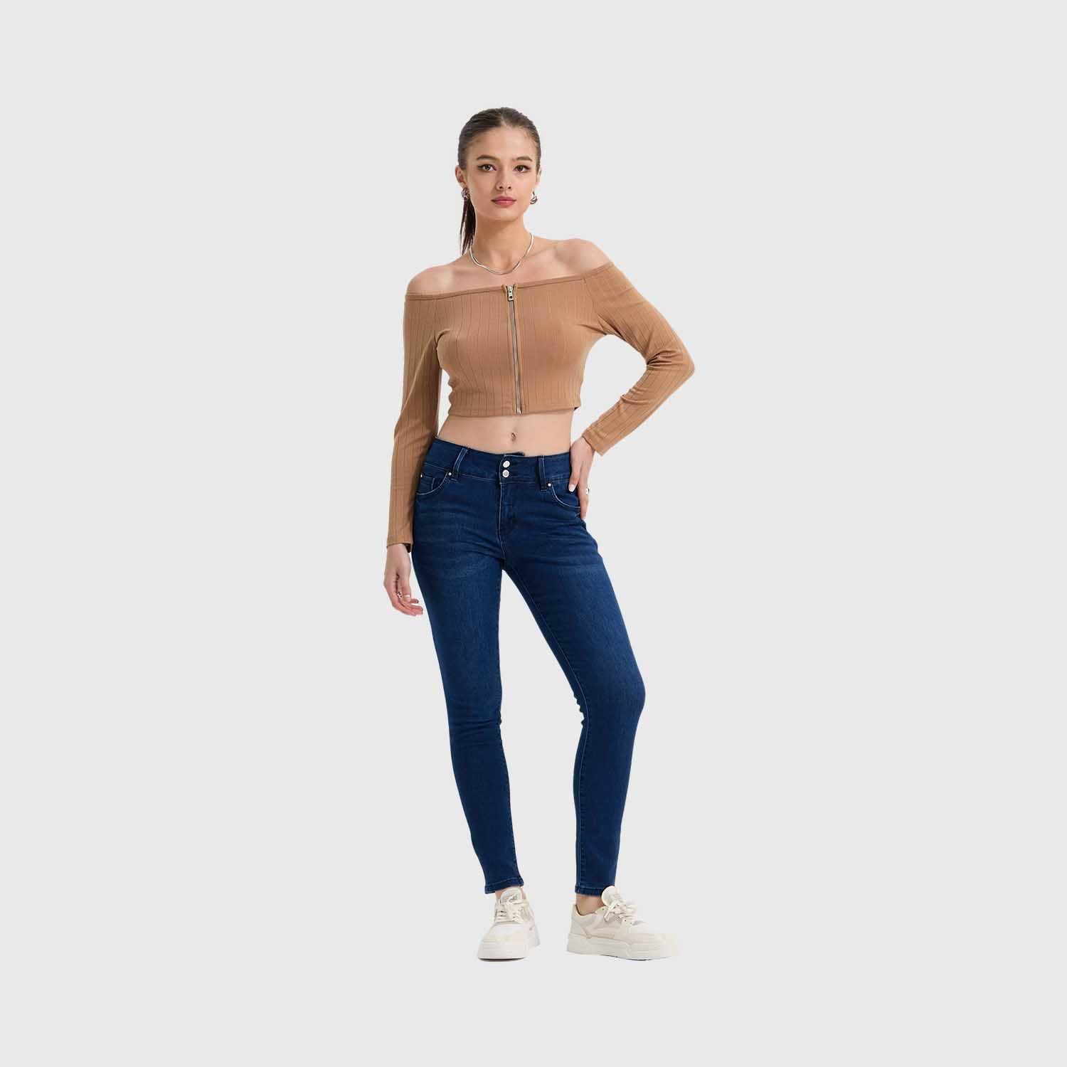 Jeans Mujer Kim Skinny Azul Oscuro Fashion's Park-3