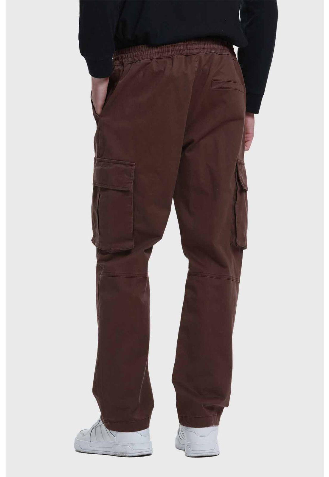 Pantalón Hombre Cargo Recto Chocolate-2