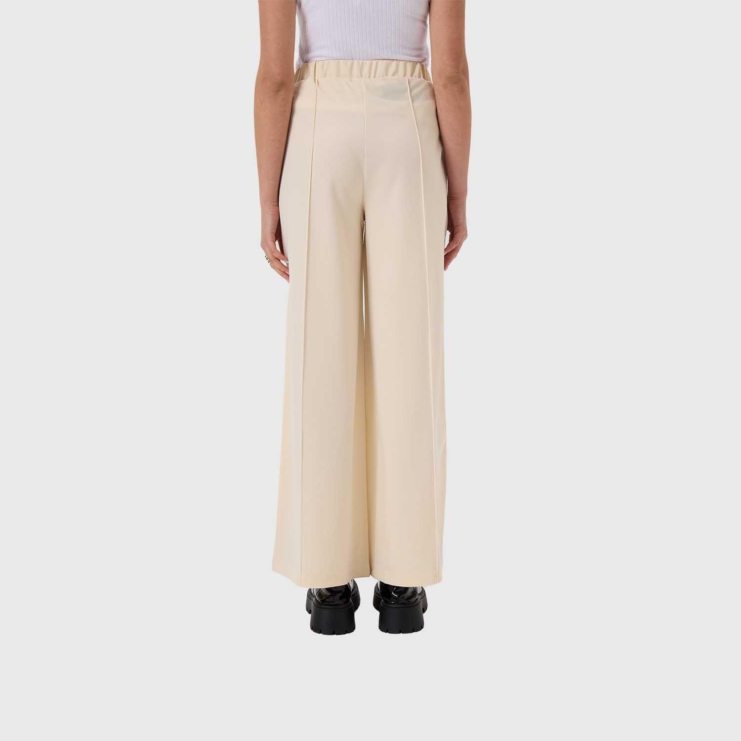 Pantalón Mujer Pallazzo Cortes Delanteros Arena Fsp-2