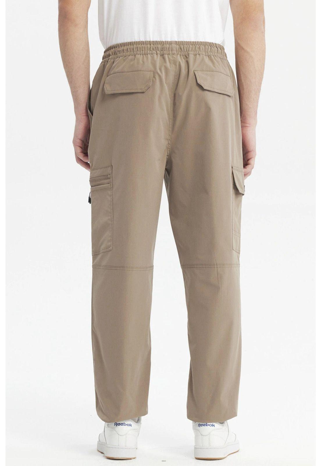 Pantalón Hombre Doble Bolsillo Cargo Café-2