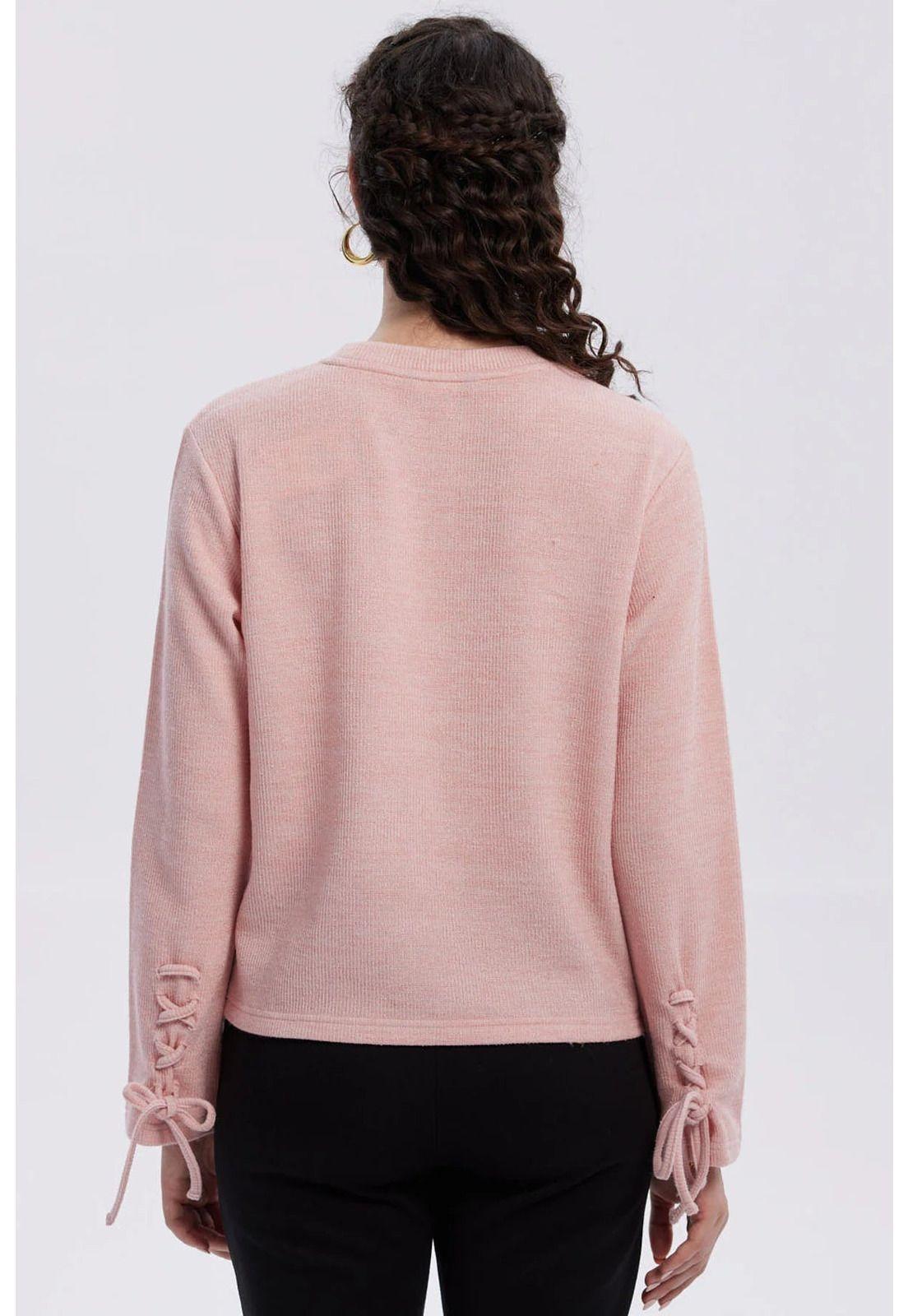 Sweater Mujer Mangas Palo Rosa-2