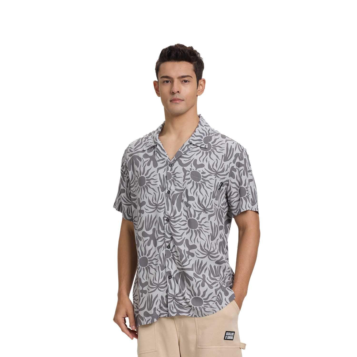 Camisa Hombre Guayaber Tropical Gris Fashion's Park-0